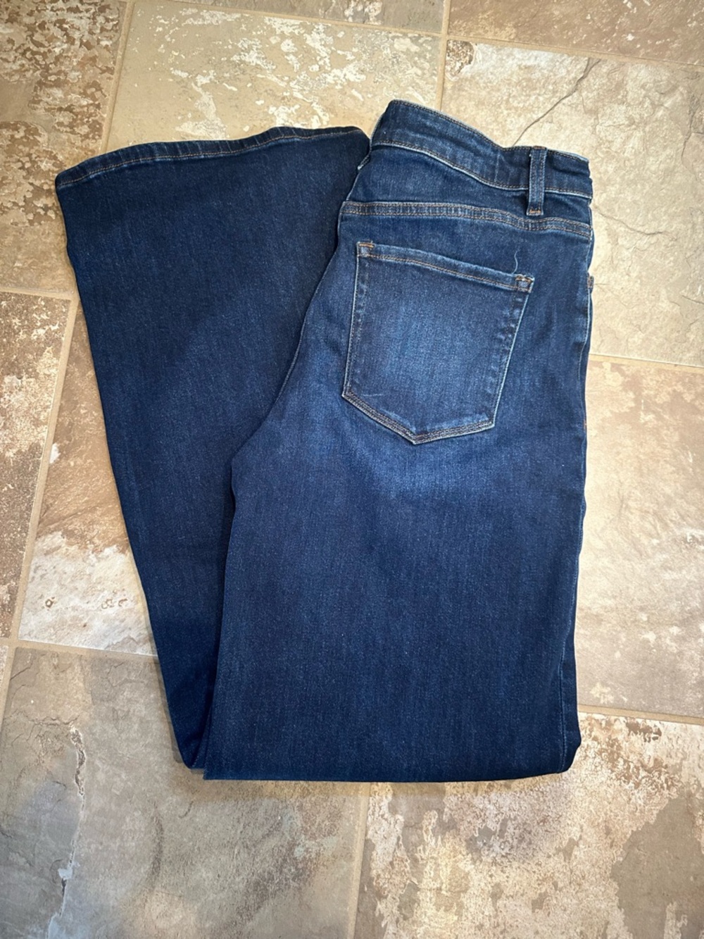 Wide-Leg Women's Jeans in Dark Blue Denim